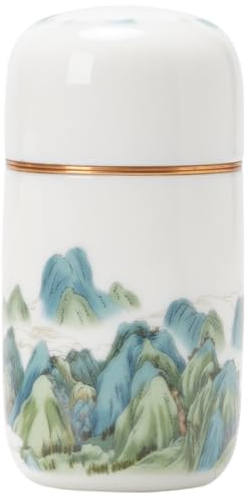 Tarros de Té Tanque de almacenamiento de té suelto, creativo, pintado a mano, tanque sellado, pequeño tanque de almacenamiento de cerámica portátil, tanque vacío Recipientes para Guardar Té con Tapas