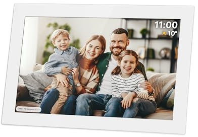 Kruger&Matz Digitaler Fotorahmen FRAMEO 1280 x 800 px 10,1 Wi-Fi MicroSD Video Timer Wetter Weiß Rahmen KM1100W