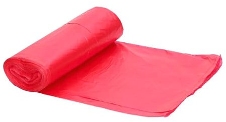 12 Rollos de bolsas de basura roja 100L (85x105 cm) - Galga150 (Extra Fuerte) ecológicas y compostables – 25 bolsas por rollo