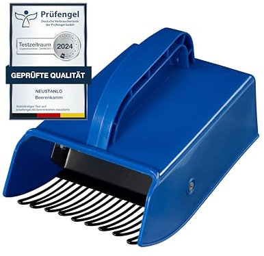 NEUSTANLO | Beerenkamm | aus hochwertigen Kunststoff mit Metall Kamm | verzinkter Eisendraht mit Korrosionsschutz | idealer Beerenpflücker für Heidelbeeren Preiselbeeren