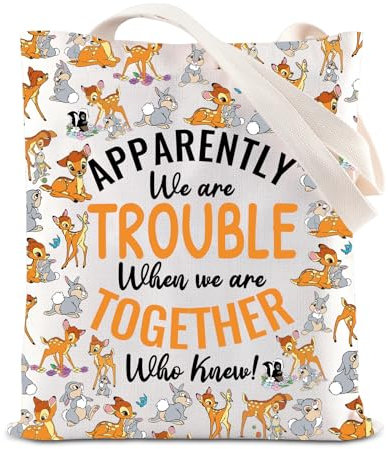 FOTAP Bambi und Klopfer Tragetasche, Cartoon-Film-Charaktere, Geschenk, Hirsch, Bambi-Fans, Geschenke, Hasenliebhaber, Henkeltasche, WDW-Fans Geschenk, Bambi Klopfer, UK2, 14.56INCHES