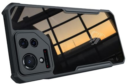 QJONSIU Cover per Asus ROG Phone 9 Pro, [Protezione Airbag] Retro in PC Trasparente + Telaio in TPU Morbido, Cover Protettiva Antigraffio