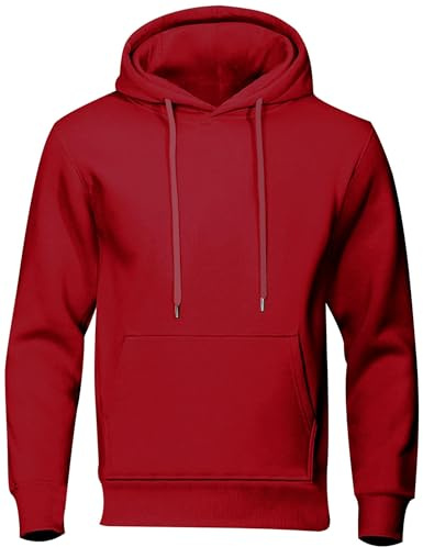 CSHE Hoodie Herren Oversize Sweatshirt Casual Pullover Hoody mit Kapuze Männer Einfarbig Kapuzenpullover Frühling und Herbst Oberteil Longsleeve Regular Fit Hooded Y2k Pulli