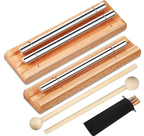 Sessleger 2-teiliges , 1 Ton + 2 Töne, Percussionsinstrument, Glocke, Handglocke, mit Aufbewahrungstasche, Hammer und