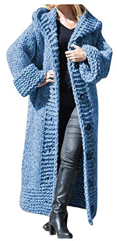 Gilet Long Femme Cardigan Long à Capuche Manche Longue Ample Pull à Capuche Hiver Chaud éPais Pull Tricoté Torsade éPaissir Oversize Pull Grosse Maille Chandail Pullover Sweater Manteau à Capuche