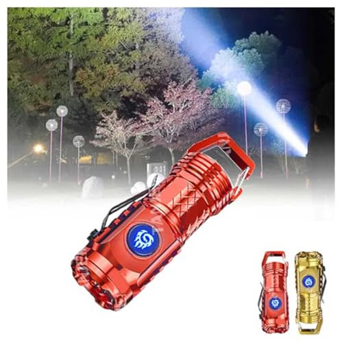 HINNVCL Three-Eyed Monster Mini Flash Super Power Flashlight German Three Eyed Monster Mini Flashlight, LED Thumb Flashlights 5 Modes Zoomable, High Lumens, Outdoor Home Emergency