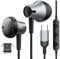 Auriculares USB C con cable para Samsung Galaxy S25/S24 Ultra/S23/S22 FE/A55 con micrófono para iPhone 16 15 Pro Max, control de volumen, estéreo, cancelación de ruido, auriculares con cable para