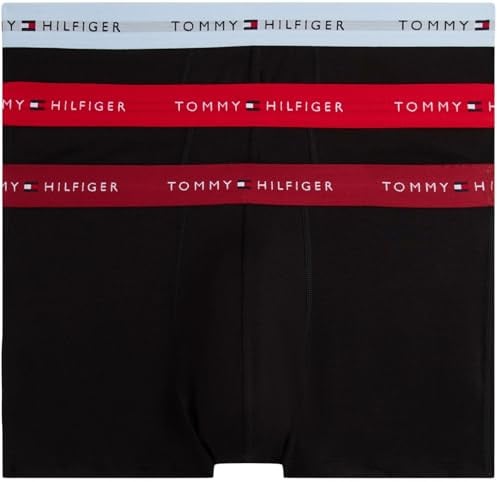 Tommy Hilfiger Herren 3er Pack Boxershorts Trunks mit Logobund, Mehrfarbig (Prim Red/Reg Red/Vess Blu), XL