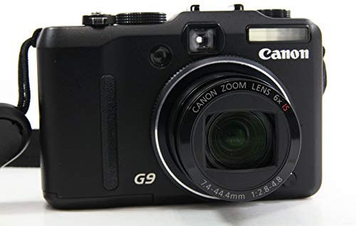 Canon Powershot G9 Digital Camera (12MP, 6x optical) Zoom, 7.6 cm (3 inch) display, image stabiliser) Black (Renewed)