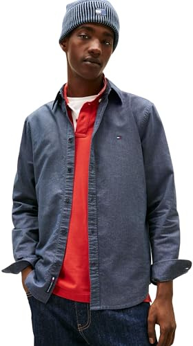 Tommy Jeans Herren Hemd Oxford Freizeithemd, Blau (Dark Night Navy), XXXL