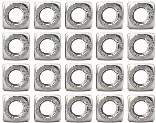 20 tuercas cuadradas de acero inoxidable, tuercas cuadradas M8 x 13 mm x 6 mm para muebles