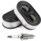 2 Pezzi Filtro Aria con 1 Candela Compatibili con Briggs & Stratton 593260 798452 5432 5432K, Sostituzione del Filtro dell'Aria Filtro Aria Tosaerba per Tosaerba con Guida da Terra
