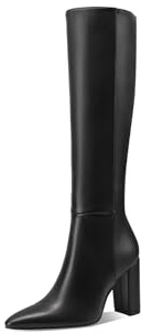 QUEEN HELENA Stivali Alti con Tacco Largo Casual Eleganti Donna K3536