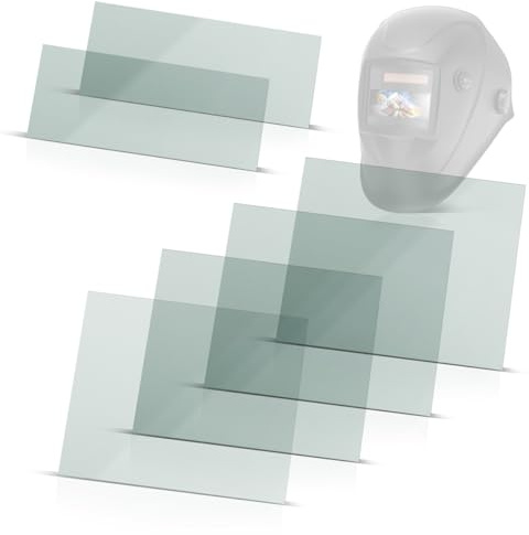 STAHLWERK Schweißhelm Vorsatzscheiben 6er Set – Ersatzgläser innen und außen, Schweißschutzglas, Visierglas, Schutzglas nach EN ISO 16321 Ersatzscheiben für den Vollautomatik Schweißhelm Worker