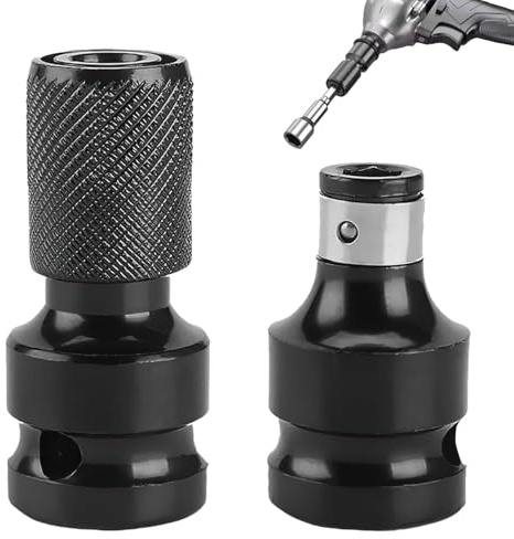 Schlagschrauber-Bithalter Set | 2-tlg. 1/4 auf 1/2 Adapter | Aus hochhärtendem Stahl | Kompatibel mit Milwaukee & gängigen Bits | Für Akkuschrauber & professionellen Einsatz