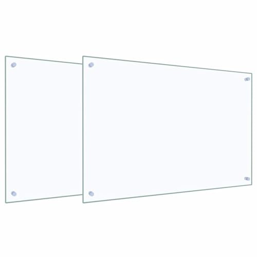 vidaXL Küchenrückwand 2 STK. Transparent 90 x 60 cm Gehärtetes Glas