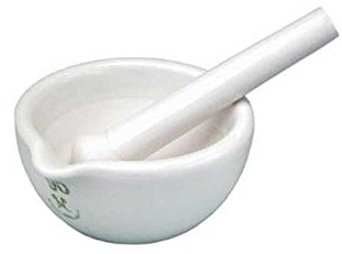 1x Behrend Mörser mit Stössel Schlegel Reibeschale Porzellan-Mörser Zermahler, weiß, 120 mm