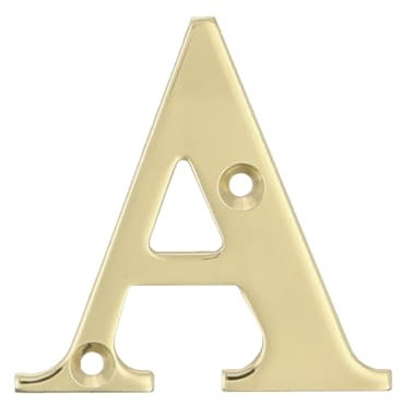 Amig | Lettera A in ottone lucido per viti interne ed esterne | 50 mm | Ideale per portali, pareti o facciate di casa | Finitura dorata