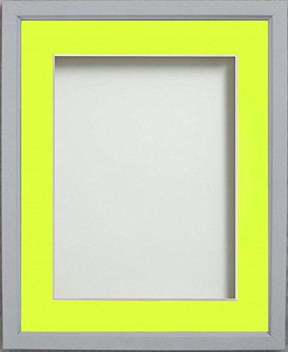 Frame Company Drayton Range 12x10-inch Grey Picture Photo Frame with Lemon Bon Mount For Image Size 6x4-inch
