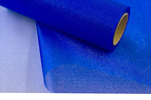 Creativery 9m Rolle Organza 36cm Snow (blau 352 / königsblau/Royalblau) // Tischläufer Deko Stoff Band Hochzeit Tisch Schleifenband Floristik NEU