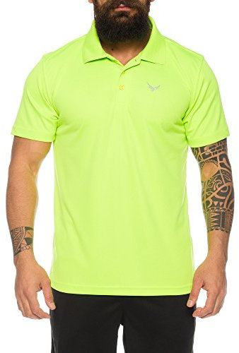 Raff & Taff - Polo da fitness, di alta qualità, traspirante, per il tempo libero, verde mela, XL