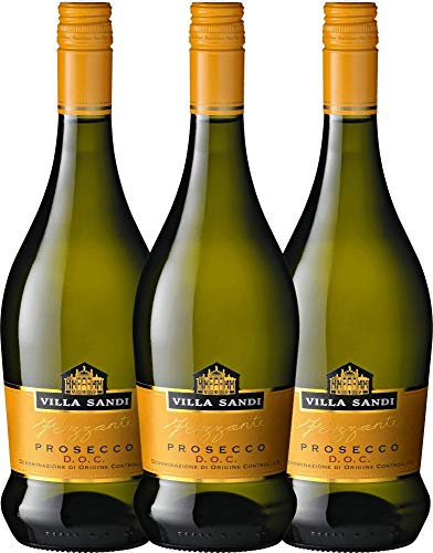 Prosecco Frizzante DOC von Villa Sandi - Perlwein 3 x 0,75l VINELLO - 3er - Weinpaket inkl. kostenlosem VINELLO.weinausgießer