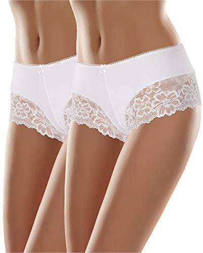 Merry Style Damen Boxershorts MSGAB107 (Weiß (2Pack), 40 (Herstellergröße: L))