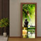 3D Stickers Porte Interieure,LMHWW Paysage De Bambou Vert Chinois Pvc Imperméable Et Amovible Poster Mural Effet Décoration Créatif Art Poster Salon Cuisine Chambre Salle De Bain Papier Peint