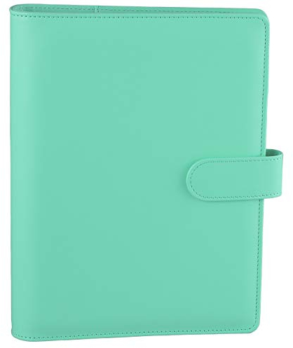 Antner A5 PU-Leder-Ringbuch, 6 runde Ringe, nachfüllbar, Notizbuchordner für A5-Füllpapier, Grün