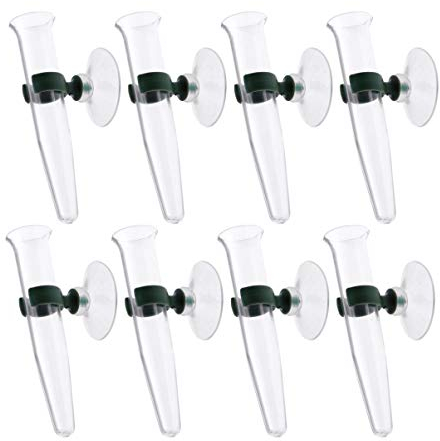 HEALLILY 8 Stücke Orchideenröhrchen mit Saugnapf Blumenröhrchen Wasserröhrchen Plastikröhrchen Glas Blumenvase Wandvase Glasvase Plastik Transparente Röhrchen