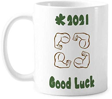 Arm Fist Power Cycle Art Deco Regalo Moda Buena Suerte 2021 Taza Cerámica Café Porcelana Taza Vajilla