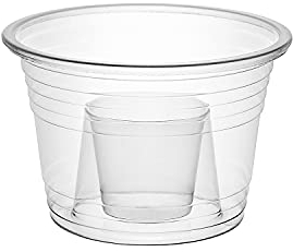 Party Essentials Jager Blaster Power Bombs-Becher aus weichem Kunststoff, 85 ml, 100 Stück, transparent