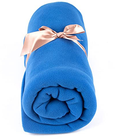 Myga RY1328 - Fleece Blanket, Mutlifunctional Yoga Studio Prop Cushion and Blanket for Meditation and Yoga Practice - Relaxing Soft Cosy Blanket, Blue