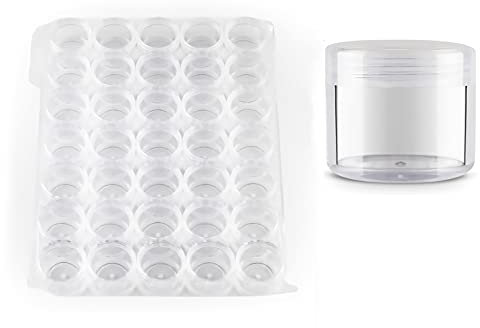 TIANZD 100 Pièces Vides Petit Rond Pot en Plastique Transparent 20 ml avec Couvercle, Cosmétique Pots de 20 g pour des Produits Cosmétiques D'art D'ongle D'échantillons Contenant