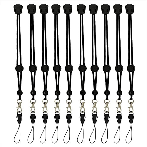 10xHandschlaufen für Taschenlampe, Handy, USB-Laufwerk, Kamera, Handgelenkschlaufe, verstellbares Umhängeband mit Schnellverschluss, Fallschirmschnur, Messer (schwarz), Sicherheits-Handgelenkschlaufe