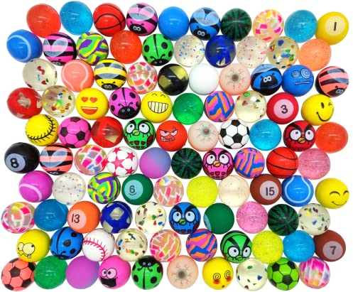 Pack 25/50/100 Kleine Flummi Springball Gummibälle für Kinder 32 mm - Bouncing Balls - Spiel für Kinder - Für Geschenktüten, Piñata-Füllung, Kinderparty, Geburtstage (100 Bälle)