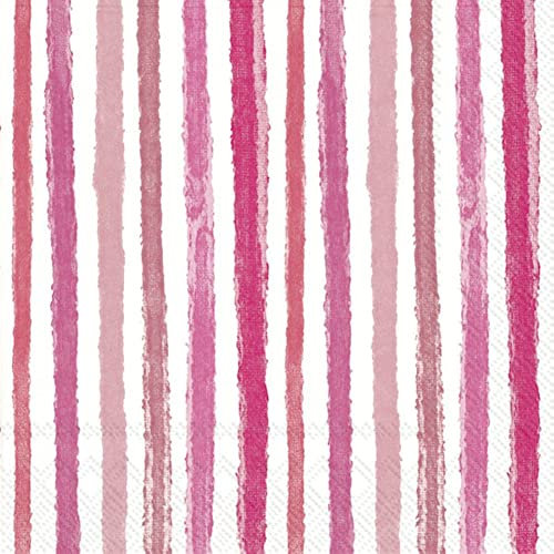 IHR Ideal Home Range - Papierservietten Bunte Streifen Rose 20 Stk. Lunchservietten