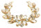 Blumenkette Strass, 20,5 x 3,4 cm Elegante Brautschmuck Kristall Strass Kettenborte Blumenapplikation für DIY Näharbeiten, Brautstrauß Verzierungen (Gold)