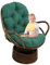 TDHLW Patio Rattan Drehstuhl Rocker Kissen Garten abnehmbare Sitzauflage Gartenmöbel Terrasse Schreibtisch Liege Schaukelstuhl Kissen,Dark Green