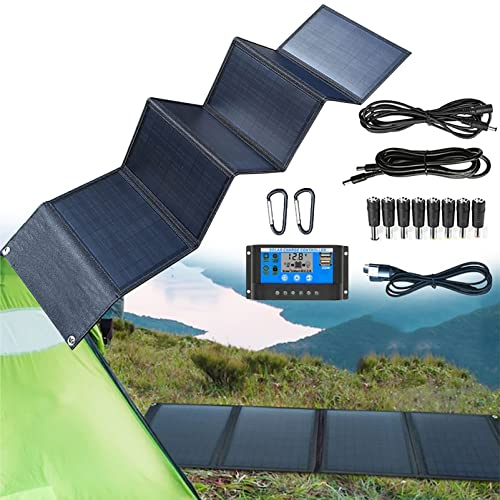 Cargador Solar Power Bank Portátil Output Batería Externa Impermeable Paneles Solares con USB Puertos para Móviles, Tablets Y Otros Dispositivos Digitales (Size : 60w)