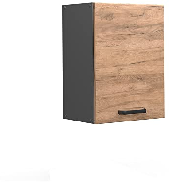Vicco Hängeschrank R-Line, hängender Küchenschrank, Goldkraft Eiche/Anthrazit, 45 cm
