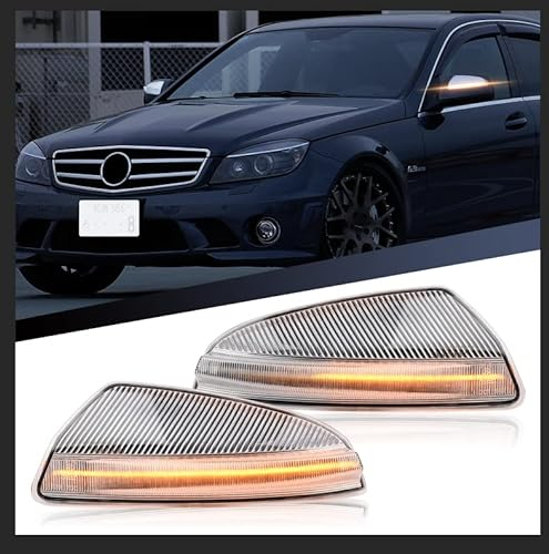 njssjd Dynamische LED-Außenspiegelanzeige Sequentieller Blinker Fließender Seitenspiegelblinker für M-ercedes Benz C-Klasse W204 / S204 C230 C320 2007–2011 Vorfacelift, Viano Vito 2010–2014