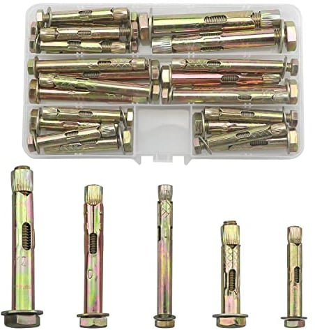 24 bulloni di ancoraggio, bulloni di espansione per parete, cemento, mattoni, muratura, (M6/8/10) viti di espansione resistenti set assortiti per fissaggio a parete (50/70/80 mm)