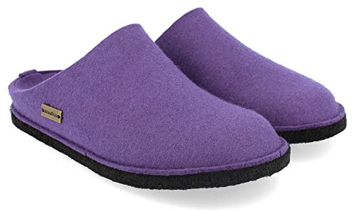 HAFLINGER Flair Soft Filzpantoffeln aus Wollfilz Hausschuh Lila (111) Gr. 38