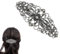 Vintage Flower Hair Barrette Hair Slides, Antique Style Hair Clips for Women Jewellery, Sparkly Silver Hair Clip Hair Accessory Crystal Grips for Women Girls Wedding Birthday Prom Gift