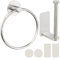 Tahbarshi Self Adhesive Toilet Paper Roll Holder and Hand Towel Ring Set for Bathroom - 304 Stainless Steel with Brushed Nickel Finish - No Drilling Easy Stick On Installation