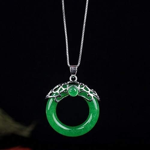 CASOTA Talisman-Anhänger-Halskette, echter grüner Jade-Anhänger mit 925er-Sterlingsilber. Anhänger-Halskette, Kette hinzufügen, Sterling-Silber-Schmuck, Jade-Halskette