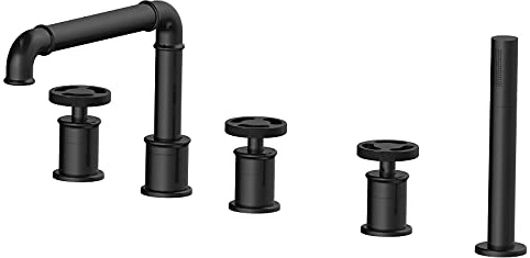 JUNNIU Robinet de Remplissage de Baignoire de Style Industriel avec pommeau de Douche à Main Decoration