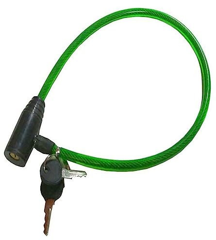 Steel Spiral Cable Bicycle Bike Lock 2 Keys Cycle Chain PVC Non scrachable Sleve (Green)