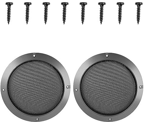 MACHSWON Car 2pcs Mesh Speaker Cover Grill Sub 7inch Woofer Subwoofer Grille Protector Gray
